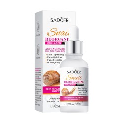 سرم ضد پیری و کلاژن ساز عصاره ترشحات حلزون SADOER SNAIL REORGANIZE COLLAGEN SERUM