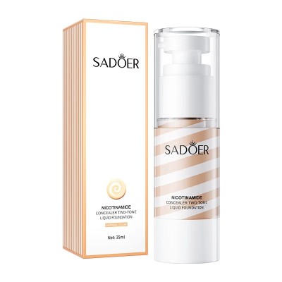 کرمپودر و کانسیلر نیکوتینامید سادور SADOER NICOTINAMIDE CONCEALER AND LIQUID FOUNDATION