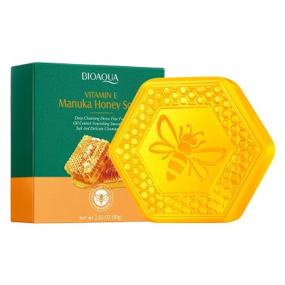 صابون پاک کننده عمقی و مرطوب کننده عصاره عسل بیوآکوا BIOAQUA VITAMIN E MANUKA HONEY SOAP