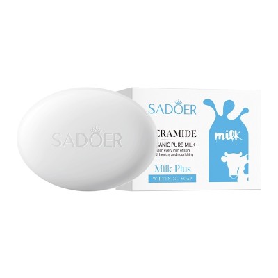 صابون سفید و روشن کننده عصاره شیر گاو سادور SADOER CERAMIDE ORGANIC PURE MILK WHITENING SOAP