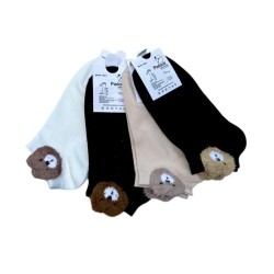 جوراب مچی زنانه بوکله دار طرح خرس پادوک PADOUK WOMEN ANKLE SOCKS BEAR DESIGN