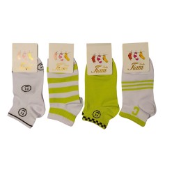 پک 4 عددی جوراب مچی زنانه طرح لبخند تیام TIAM WOMEN ANKLE SOCKS HAPPY DESIGN