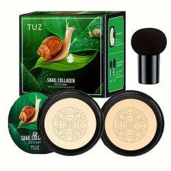 کوشن همراه با پد قارچی حاوی ترشحات حلزون توز TUZ SNAILCOLLAGEN CC CREAM WITH MUSHROOM HEAD PUFF