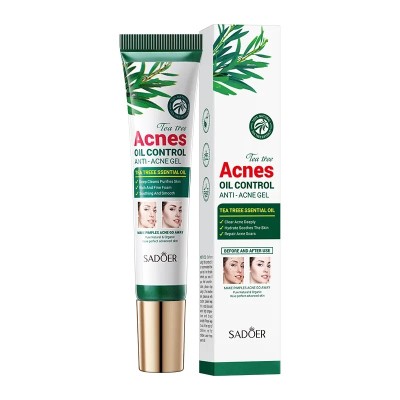 کرم ژلی دور چشم ضد جوش و آکنه و کنترل چربی پوست عصاره چای سبز سادور SADOER TEA TREE ACNES OIL CONTROL ANTI ACNE GEL