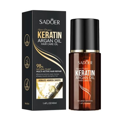 روغن مو آرگان و کراتین سادور SADOER KERATIN ARGAN OIL HAIR CARE OIL